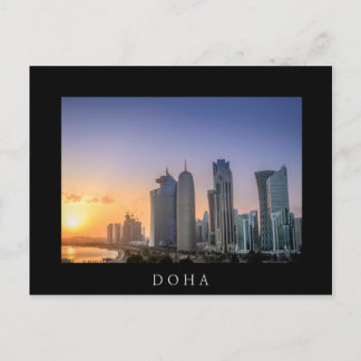 Sonnenuntergang über der Stadt Doha, Katar Postkarte
