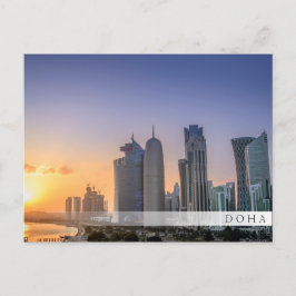 Sonnenuntergang über der Stadt Doha, Katar Postkarte