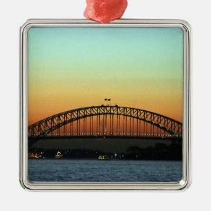 Sonnenuntergang über der Sydney Harbour Bridge, Au Silbernes Ornament
