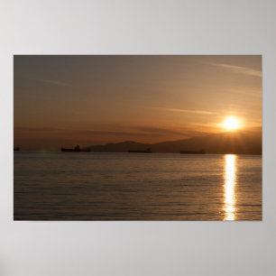 Sonnenuntergang über der Vancouver Bay - Kanada Poster