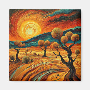 Sonnenuntergang über der Wüste Landschaft 3 Magnet