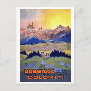 Sonnenuntergang über Dobbiacho, Dolomiten, Italien Postkarte