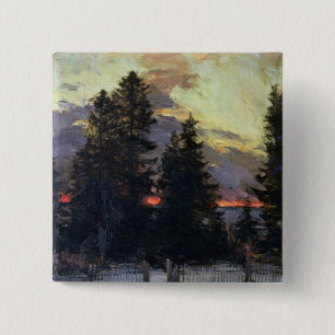 Sonnenuntergang über einer Winter-Landschaft, Button