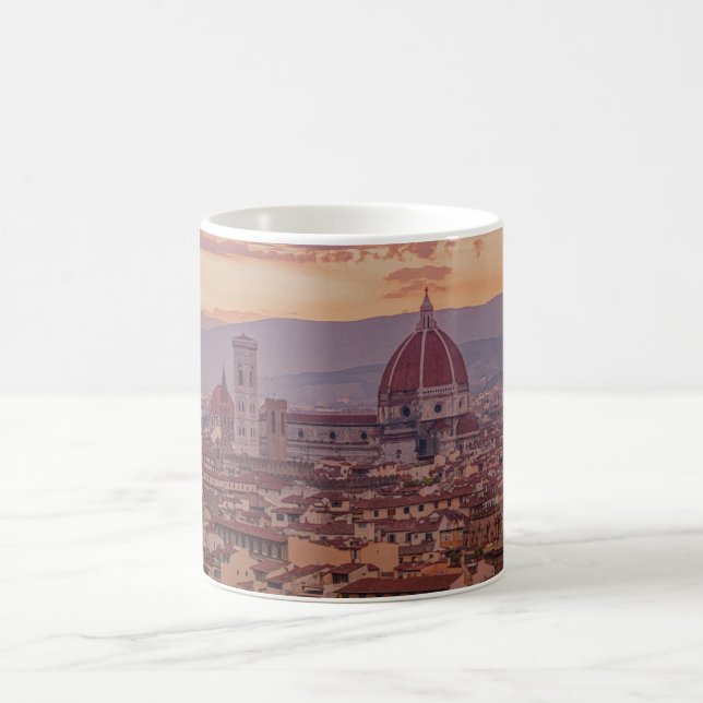 Sonnenuntergang über Florenz, Italien Kaffeetasse (Mittel)