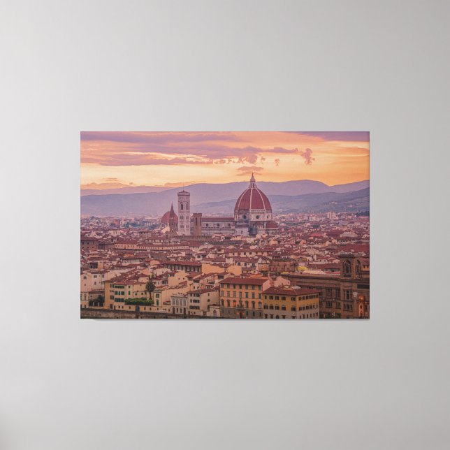 Sonnenuntergang über Florenz, Italien Leinwanddruck (Vorderseite)