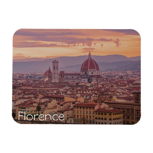 Sonnenuntergang über Florenz, Italien Magnet (Horizontal)