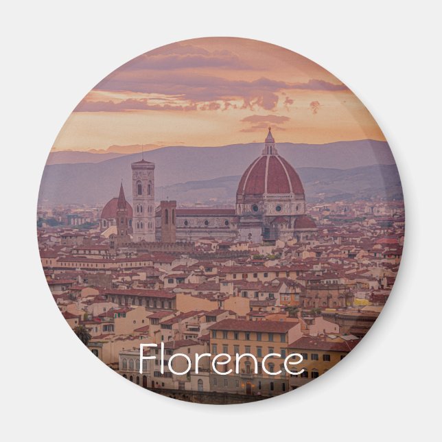 Sonnenuntergang über Florenz, Italien Magnet (Vorne)