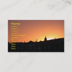 Sonnenuntergang über Gebäude Visitenkarte
