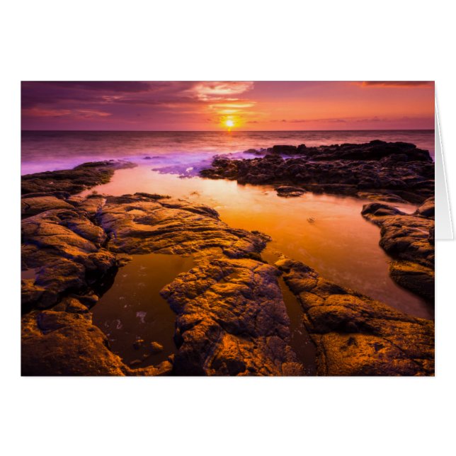Sonnenuntergang über Gezeitenpools, Hawaii (Vorderseite (Horizontal))