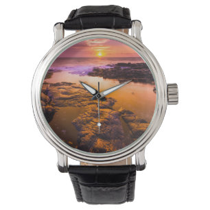 Sonnenuntergang über Gezeitenpools, Hawaii Armbanduhr