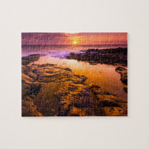 Sonnenuntergang über Gezeitentümpeln, Hawaii
