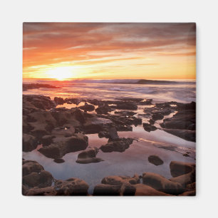 Sonnenuntergang über Gezeitentümpeln Magnet