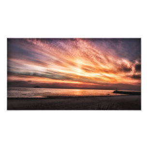 Sonnenuntergang über Girvan Beach, Ayrshire Schot Fotodruck
