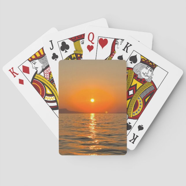 Sonnenuntergang über Griechenland Spielkarten (Rückseite)