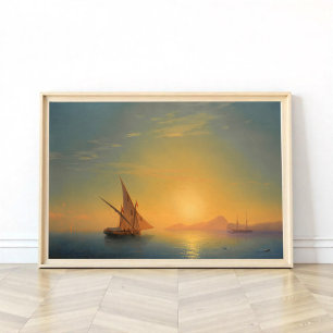 Sonnenuntergang über Ischia, Aivazowski Poster