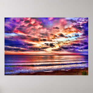Sonnenuntergang über Jaco Beach Costa Rica Poster