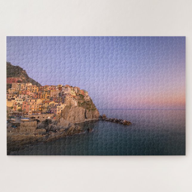 Sonnenuntergang über Manarola Dorf in Cinque Terre (Horizontal)