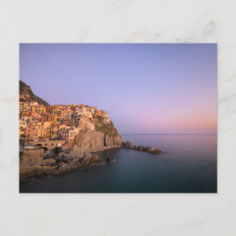 Sonnenuntergang über Manarola Dorf in Cinque Terre Postkarte