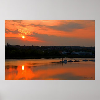 Sonnenuntergang über Medway Print Poster
