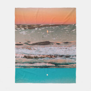 Sonnenuntergang über Meer Fleecedecke