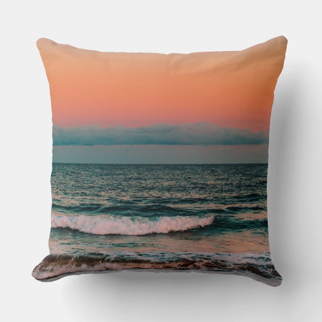 Sonnenuntergang über Meer Kissen (Vorderseite)
