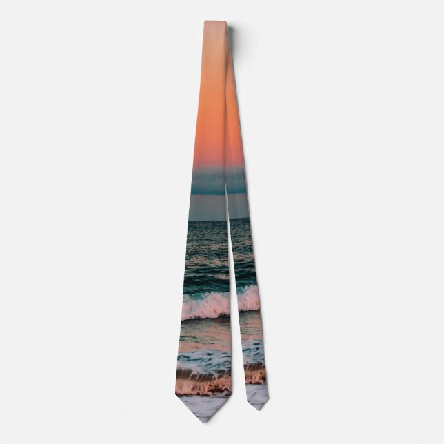 Sonnenuntergang über Meer Krawatte (Vorderseite)