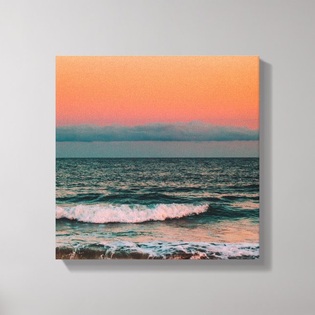 Sonnenuntergang über Meer Leinwanddruck (Vorderseite)