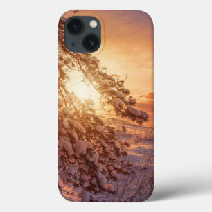 Sonnenuntergang über Meer und schneebedeckter Kief Case-Mate iPhone Hülle