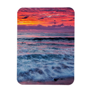 Sonnenuntergang über Meereswellen, Kalifornien Magnet