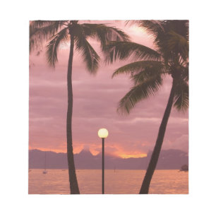 Sonnenuntergang über Moorea vom Sofitel Maeva Beac Notizblock