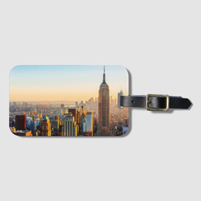 Sonnenuntergang über New York Gepäckanhänger (Vorderseite (Horizontal))