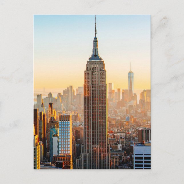 Sonnenuntergang über New York Postkarte (Vorderseite)