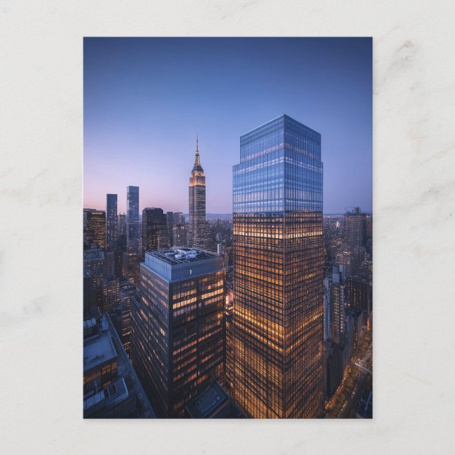 Sonnenuntergang über New York Postkarte (Vorderseite)