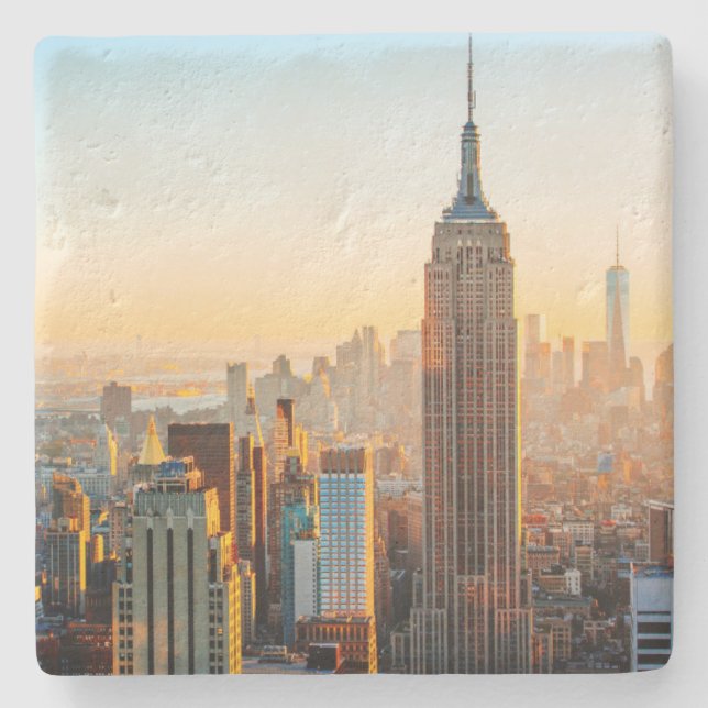 Sonnenuntergang über New York Steinuntersetzer (Vorderseite)