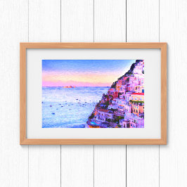 Sonnenuntergang über Positano, Italien Malerei Poster