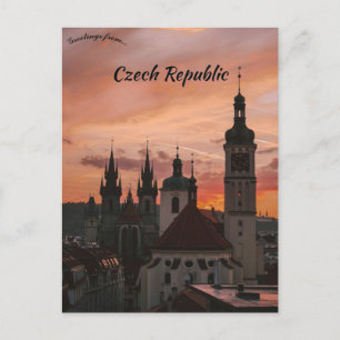Sonnenuntergang über Prag Tschechische Republik Postkarte