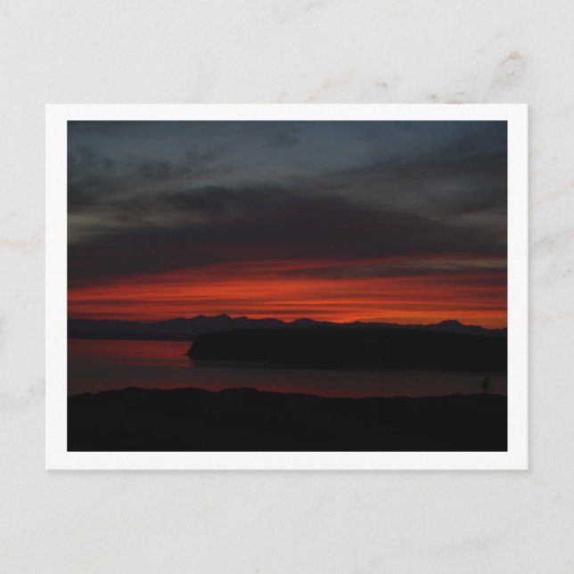 Sonnenuntergang über Puget Sound Postkarte (Vorderseite)