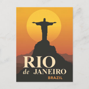 Sonnenuntergang über Rio de Janeiro Postkarte