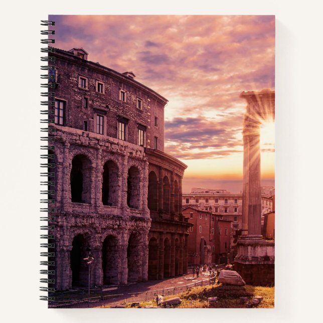 Sonnenuntergang über Rom Kolosseum Notizbuch (Vorderseite)