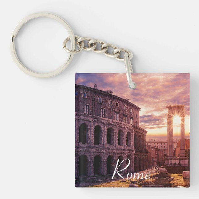 Sonnenuntergang über Rom Kolosseum Schlüsselanhänger (Vorderseite)