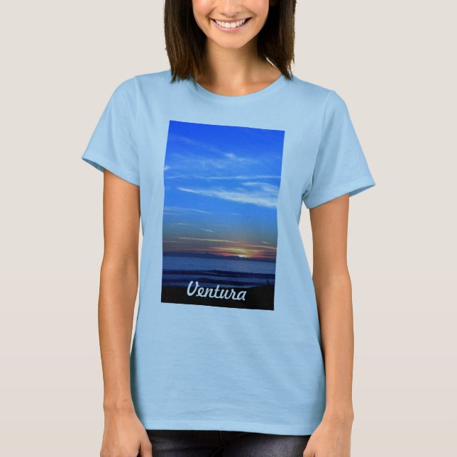 Sonnenuntergang über Santa- Cruzinsel T-Shirt (Vorderseite)