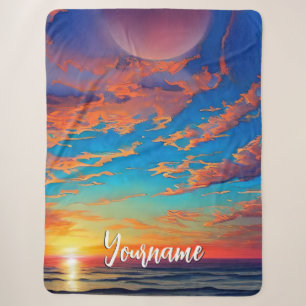 Sonnenuntergang über schönem blauem Meerwasser Sherpadecke