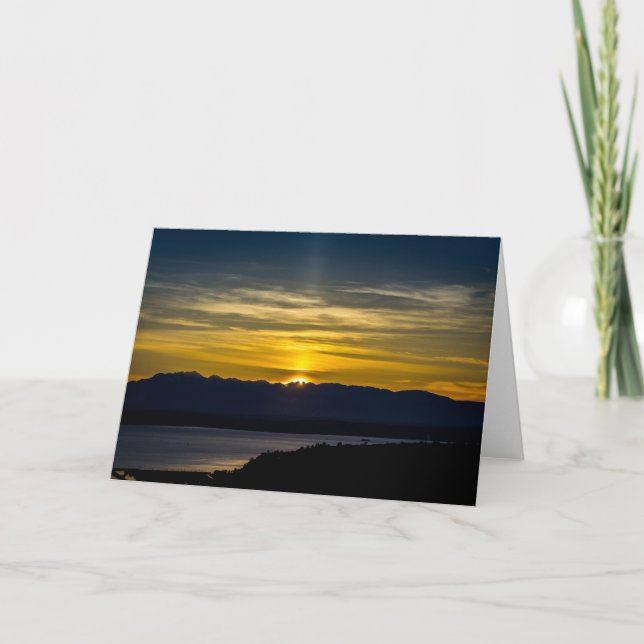 Sonnenuntergang über Seattle Grußkarte Karte (Vorderseite)