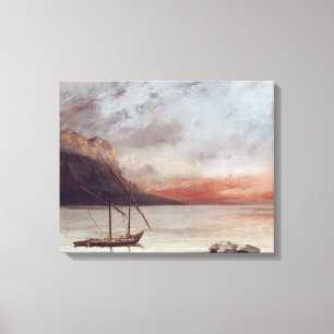 Sonnenuntergang über See Leman, 1874 Leinwanddruck