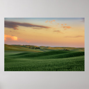Sonnenuntergang über Staat der Weizen-Feld- Poster