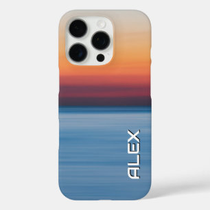 Sonnenuntergang über stillem Ozean - Dunkles Meer iPhone 16 Pro Hülle