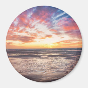 Sonnenuntergang über Strand und Meer Magnet