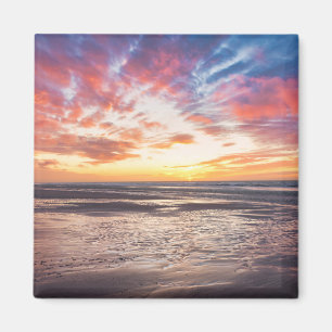 Sonnenuntergang über Strand und Meer Magnet