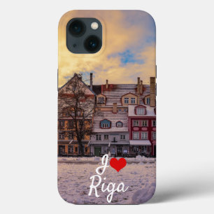 Sonnenuntergang über Straße in Riga Case-Mate iPhone Hülle