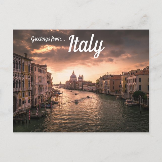 Sonnenuntergang über Venedig Italien Postkarte (Vorderseite)